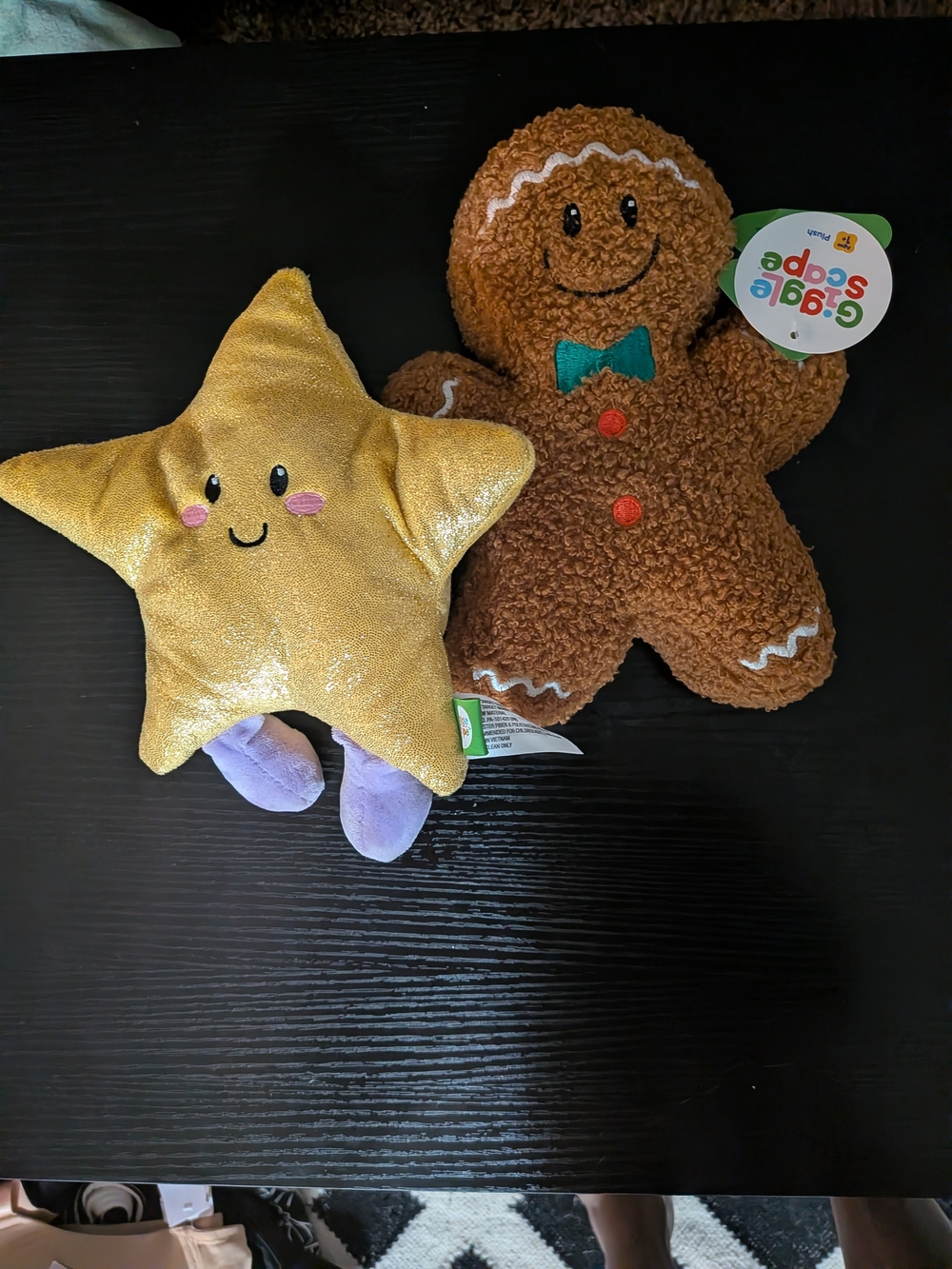 Target Gold Star Plush with Purple Feet & Brown Gingerbread Buddy